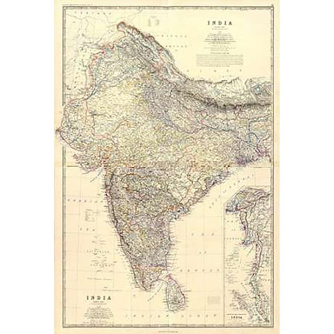 ComVintageite: India, 1861 White Modern Wood Framed Art Print by Johnston, Alexander Keith