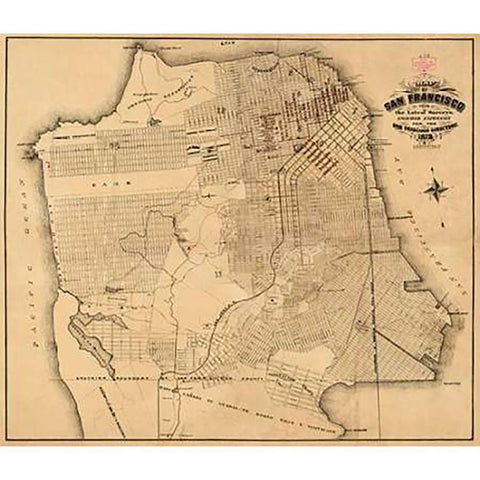 San Francisco, California, 1873 White Modern Wood Framed Art Print by Langley, Henry