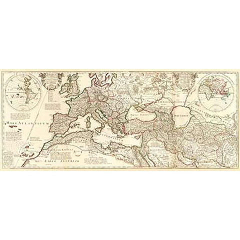 TheatMaps Historicum, 1705 White Modern Wood Framed Art Print by De Lisle, Guillaume