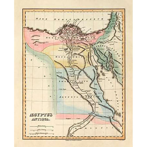 Aegyptus Antiqua, 1823 Black Modern Wood Framed Art Print with Double Matting by Lucas, Fielding