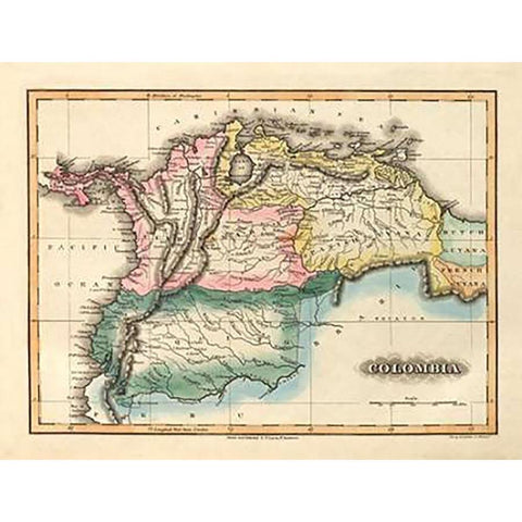 Colombia, 1823 White Modern Wood Framed Art Print by Lucas, Fielding