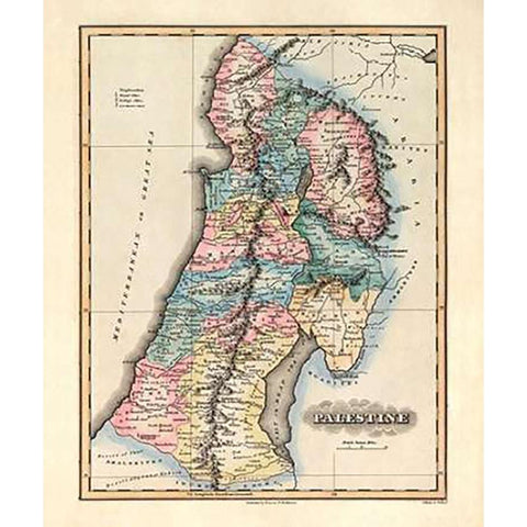 Palestine, 1823 White Modern Wood Framed Art Print by Lucas, Fielding