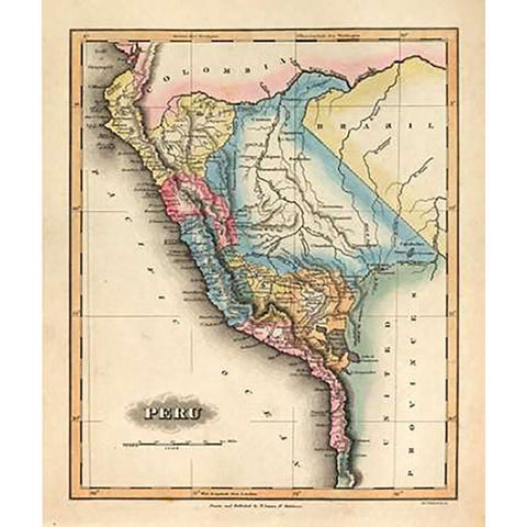 Peru, 1823 Black Modern Wood Framed Art Print with Double Matting by Lucas, Fielding