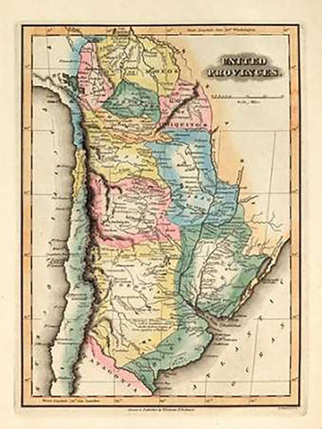 United Provinces, 1823 Black Ornate Wood Framed Art Print with Double Matting by Lucas, Fielding