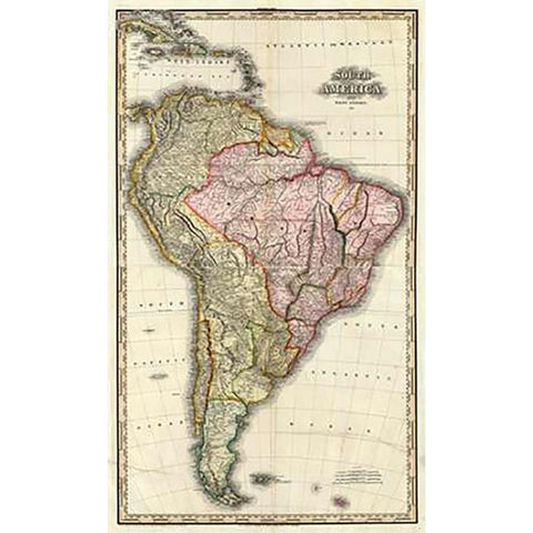 ComVintageite: South America, West Indies, 1823 Black Modern Wood Framed Art Print with Double Matting by Tanner, Henry