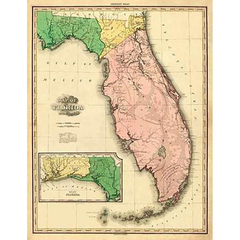 Florida, 1823 White Modern Wood Framed Art Print by Tanner, Henry