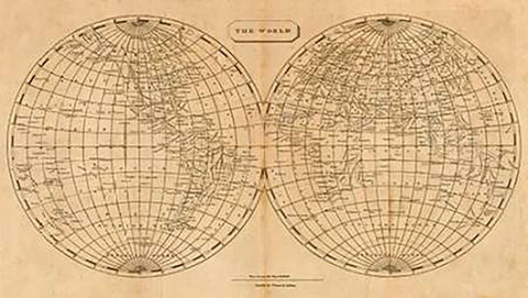 The World, 1812 White Modern Wood Framed Art Print with Double Matting by Arrowsmith, Aaron