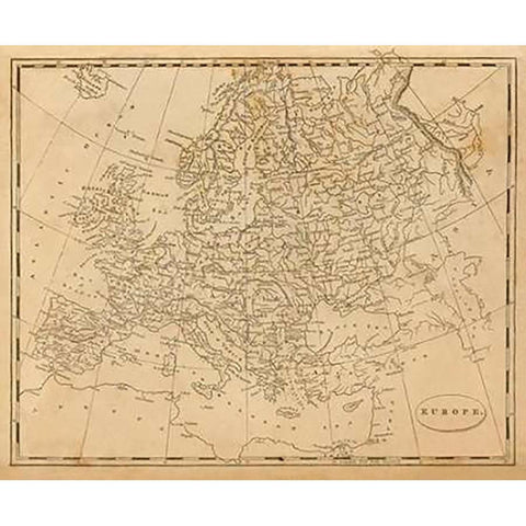 Europe, 1812 Black Modern Wood Framed Art Print with Double Matting by Arrowsmith, Aaron