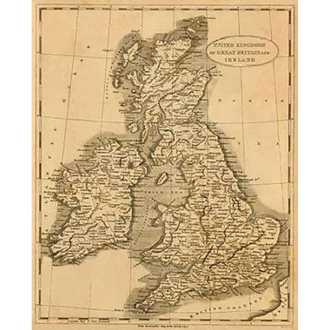 United Kingdoms, 1812 Gold Ornate Wood Framed Art Print with Double Matting by Arrowsmith, Aaron