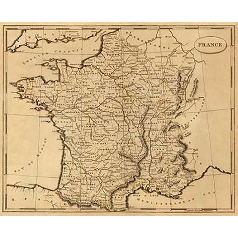France, 1812 Black Modern Wood Framed Art Print with Double Matting by Arrowsmith, Aaron