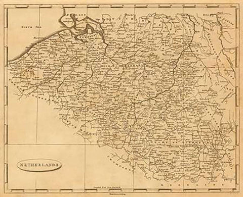 Netherlands, 1812 White Modern Wood Framed Art Print with Double Matting by Arrowsmith, Aaron