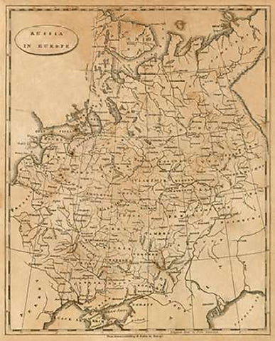 Russia in Europe, 1812 Black Ornate Wood Framed Art Print with Double Matting by Arrowsmith, Aaron