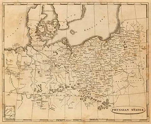 Prussian States, 1812 White Modern Wood Framed Art Print with Double Matting by Arrowsmith, Aaron