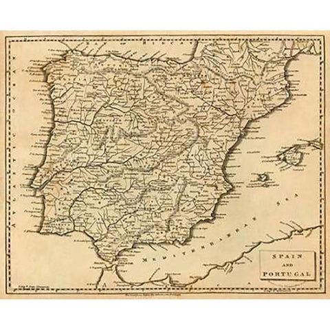 Spain, Portugal, 1812 White Modern Wood Framed Art Print by Arrowsmith, Aaron