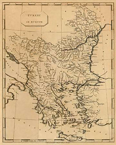 Turkey in Europe, 1812 White Modern Wood Framed Art Print with Double Matting by Arrowsmith, Aaron