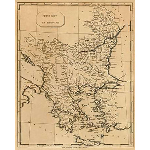 Turkey in Europe, 1812 Black Modern Wood Framed Art Print by Arrowsmith, Aaron