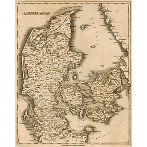 Denmark, 1812 White Modern Wood Framed Art Print by Arrowsmith, Aaron