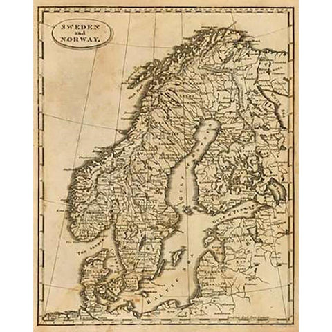 Sweden, Norway, 1812 White Modern Wood Framed Art Print by Arrowsmith, Aaron
