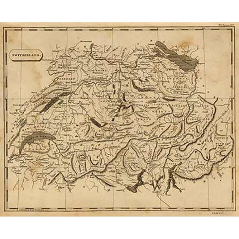 Switzerland, 1812 Black Modern Wood Framed Art Print with Double Matting by Arrowsmith, Aaron