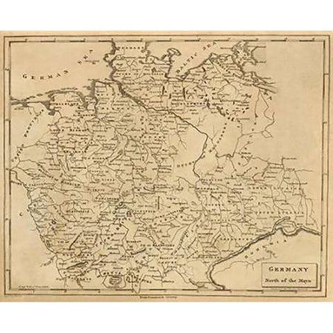 Germany North, 1812 White Modern Wood Framed Art Print by Arrowsmith, Aaron