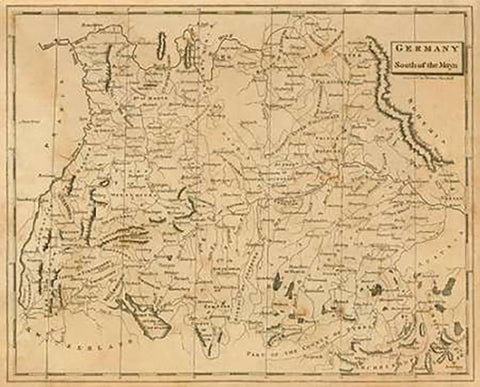 Germany South, 1812 White Modern Wood Framed Art Print with Double Matting by Arrowsmith, Aaron