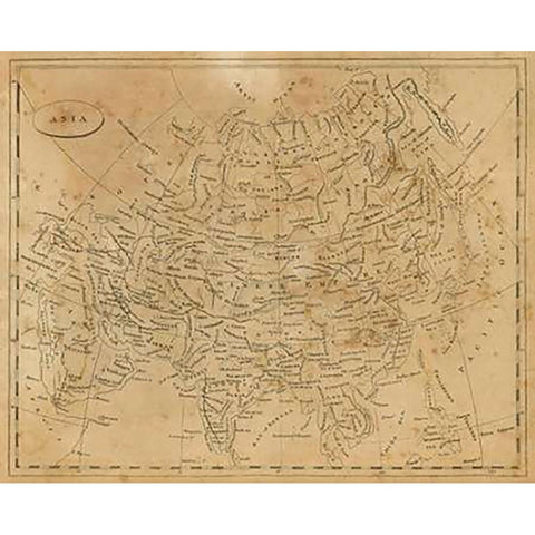 Asia, 1812 Black Modern Wood Framed Art Print with Double Matting by Arrowsmith, Aaron