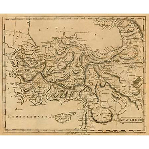 Asia Minor, 1812 Gold Ornate Wood Framed Art Print with Double Matting by Arrowsmith, Aaron
