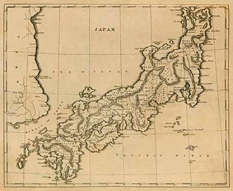 Japan, 1812 Black Ornate Wood Framed Art Print with Double Matting by Arrowsmith, Aaron