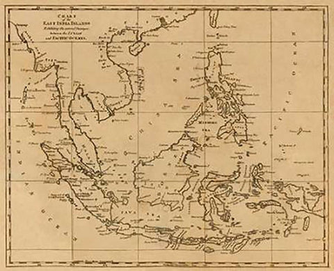 East India Islands, 1812 Black Ornate Wood Framed Art Print with Double Matting by Arrowsmith, Aaron