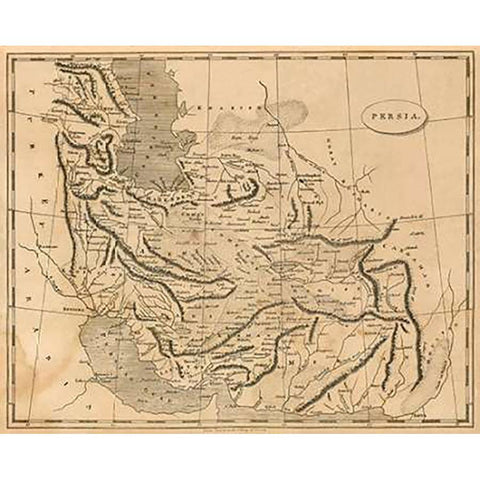 Persia, 1812 Black Modern Wood Framed Art Print with Double Matting by Arrowsmith, Aaron