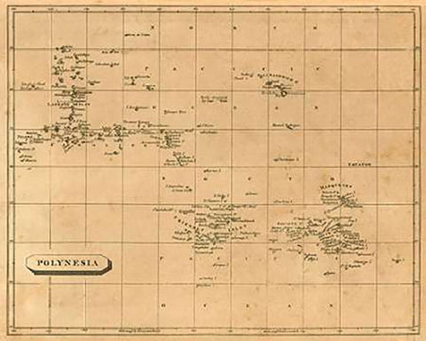 Polynesia, 1812 Black Ornate Wood Framed Art Print with Double Matting by Arrowsmith, Aaron