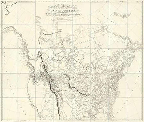 New Discoveries in the Interior Parts of North America, 1814 Black Ornate Wood Framed Art Print with Double Matting by Arrowsmith, Aaron