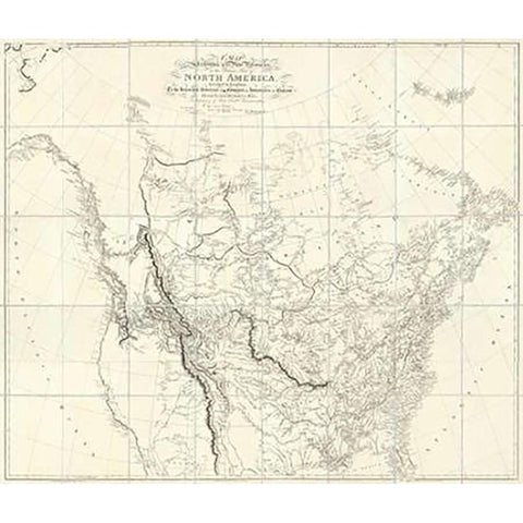 New Discoveries in the Interior Parts of North America, 1814 Gold Ornate Wood Framed Art Print with Double Matting by Arrowsmith, Aaron