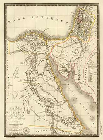 Egypte ancienne, Palestine, Arabie Petree, 1822 White Modern Wood Framed Art Print with Double Matting by Brue, Adrien Hubert