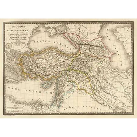 Asie-Mineure, Armenie, Syrie, Mesopotamie, Caucase, 1822 Gold Ornate Wood Framed Art Print with Double Matting by Brue, Adrien Hubert