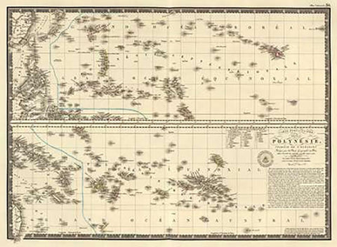 Polynesia, 1827 White Modern Wood Framed Art Print with Double Matting by Brue, Adrien Hubert