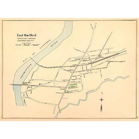 East Hartford, Connecticut, 1893 White Modern Wood Framed Art Print by Hurd and Co., D.H