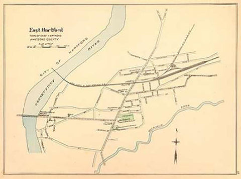 East Hartford, Connecticut, 1893 Black Ornate Wood Framed Art Print with Double Matting by Hurd and Co., D.H