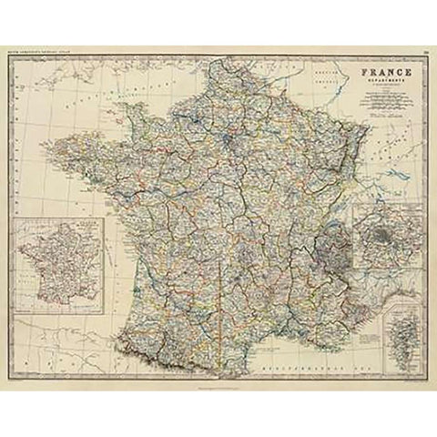 France, 1861 Black Modern Wood Framed Art Print with Double Matting by Johnston, Alexander Keith