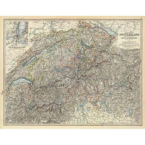 Switzerland, Savoy, Piedmont, 1861 Black Modern Wood Framed Art Print with Double Matting by Johnston, Alexander Keith