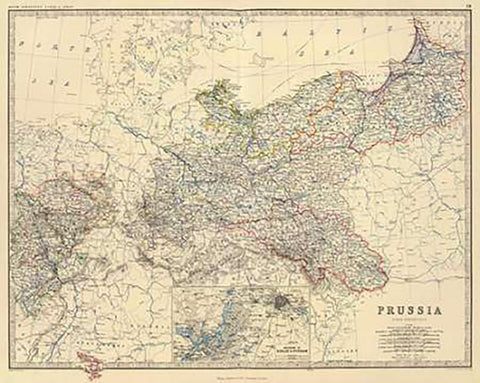 Prussia, 1861 Black Ornate Wood Framed Art Print with Double Matting by Johnston, Alexander Keith