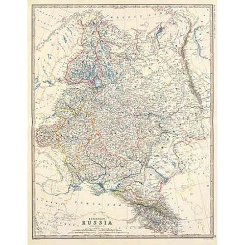 Russia, European, 1861 White Modern Wood Framed Art Print by Johnston, Alexander Keith