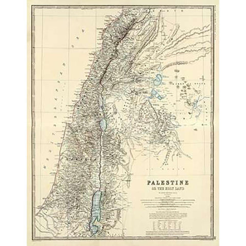 Palestine, 1861 Black Modern Wood Framed Art Print with Double Matting by Johnston, Alexander Keith