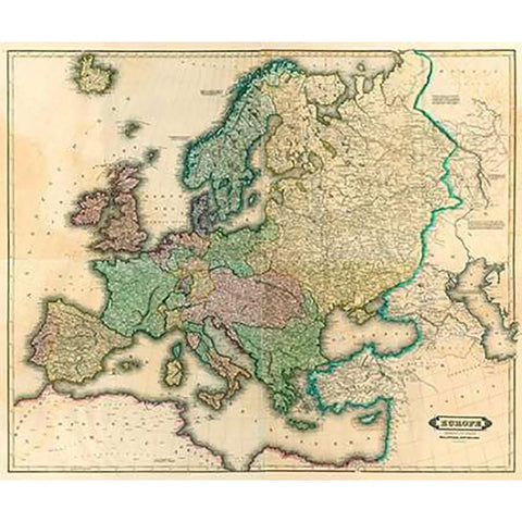 ComVintageite: Europe, 1831 White Modern Wood Framed Art Print by Lizars, Daniel