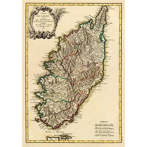 Corsica, 1783 Black Modern Wood Framed Art Print with Double Matting by Lattre, Jean