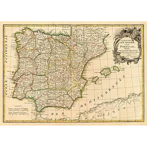 Espagne, Portugal, 1780 White Modern Wood Framed Art Print by Janvier, Jean