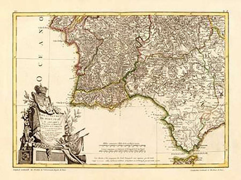 Portugal, Algarve meridionale, 1780 Black Ornate Wood Framed Art Print with Double Matting by Zannoni, Giovanni Antonio Bartolomeo Rizzi