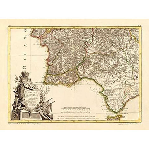 Portugal, Algarve meridionale, 1780 Gold Ornate Wood Framed Art Print with Double Matting by Zannoni, Giovanni Antonio Bartolomeo Rizzi