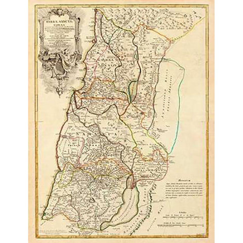 ComVintageite: Terrae Sanctae, 1782 White Modern Wood Framed Art Print by De Lisle, Guillaume