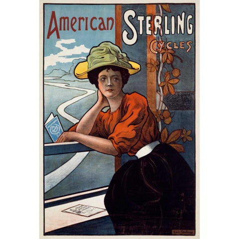 American Sterling Cycles Black Modern Wood Framed Art Print with Double Matting by Sevelinge, Emile